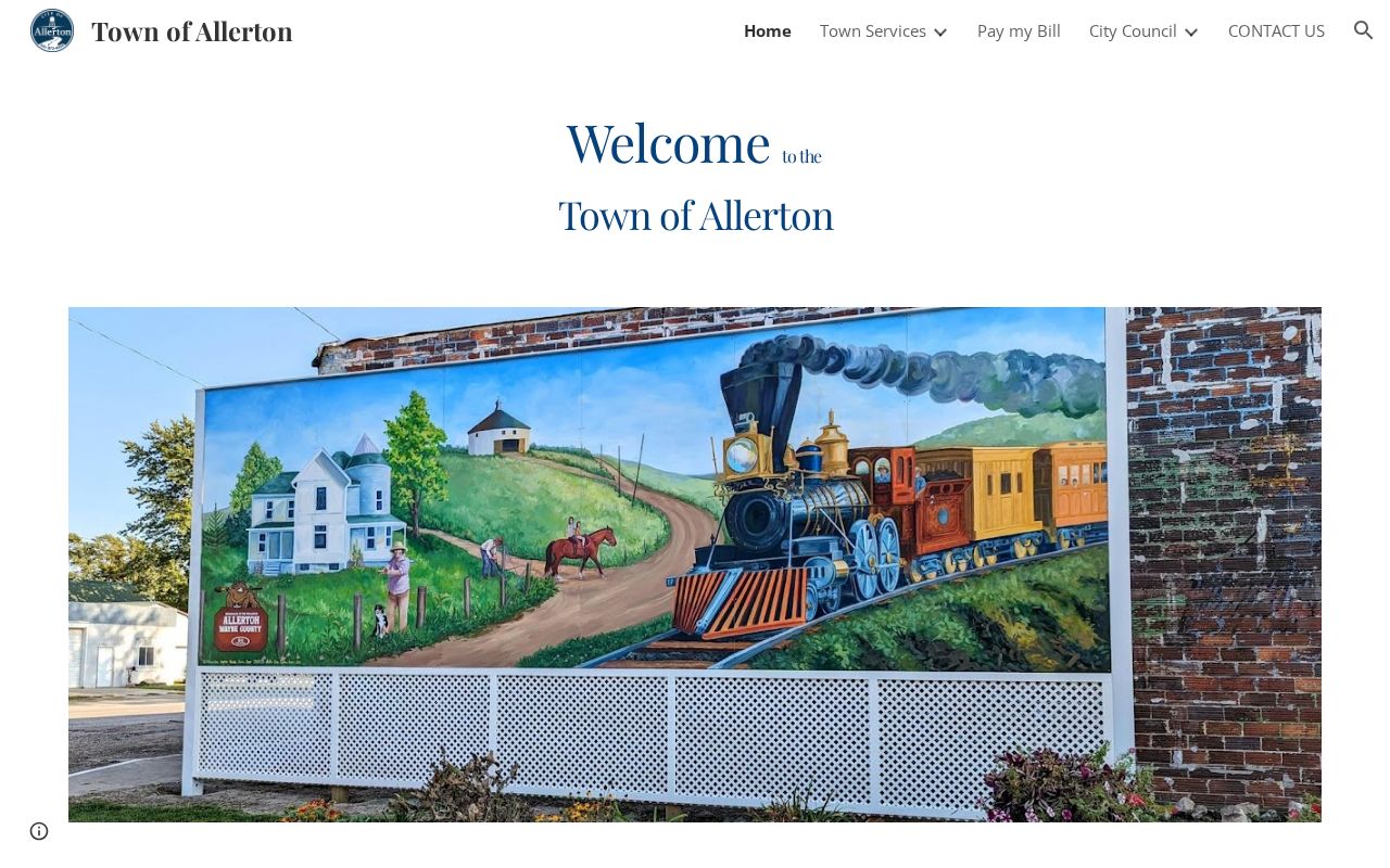 Official City of Allerton website showing City Hall and local history information