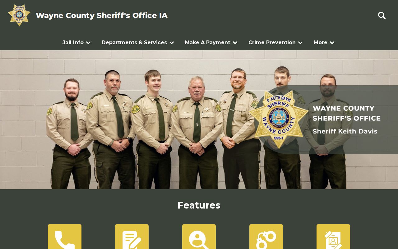 Wayne County warrant records sheriff homepage and public service links